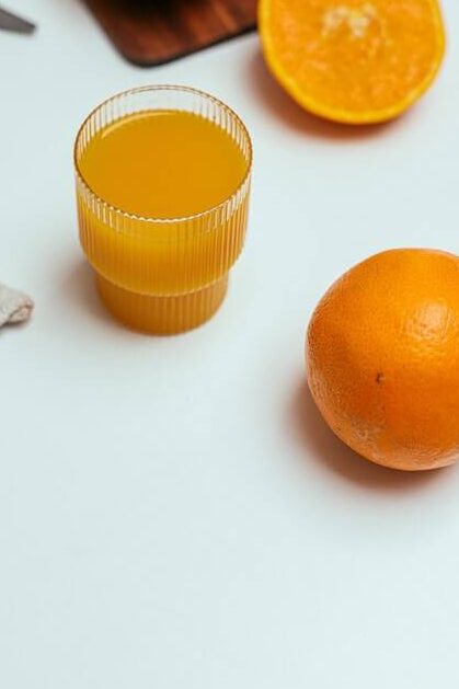 A glass of orange juice