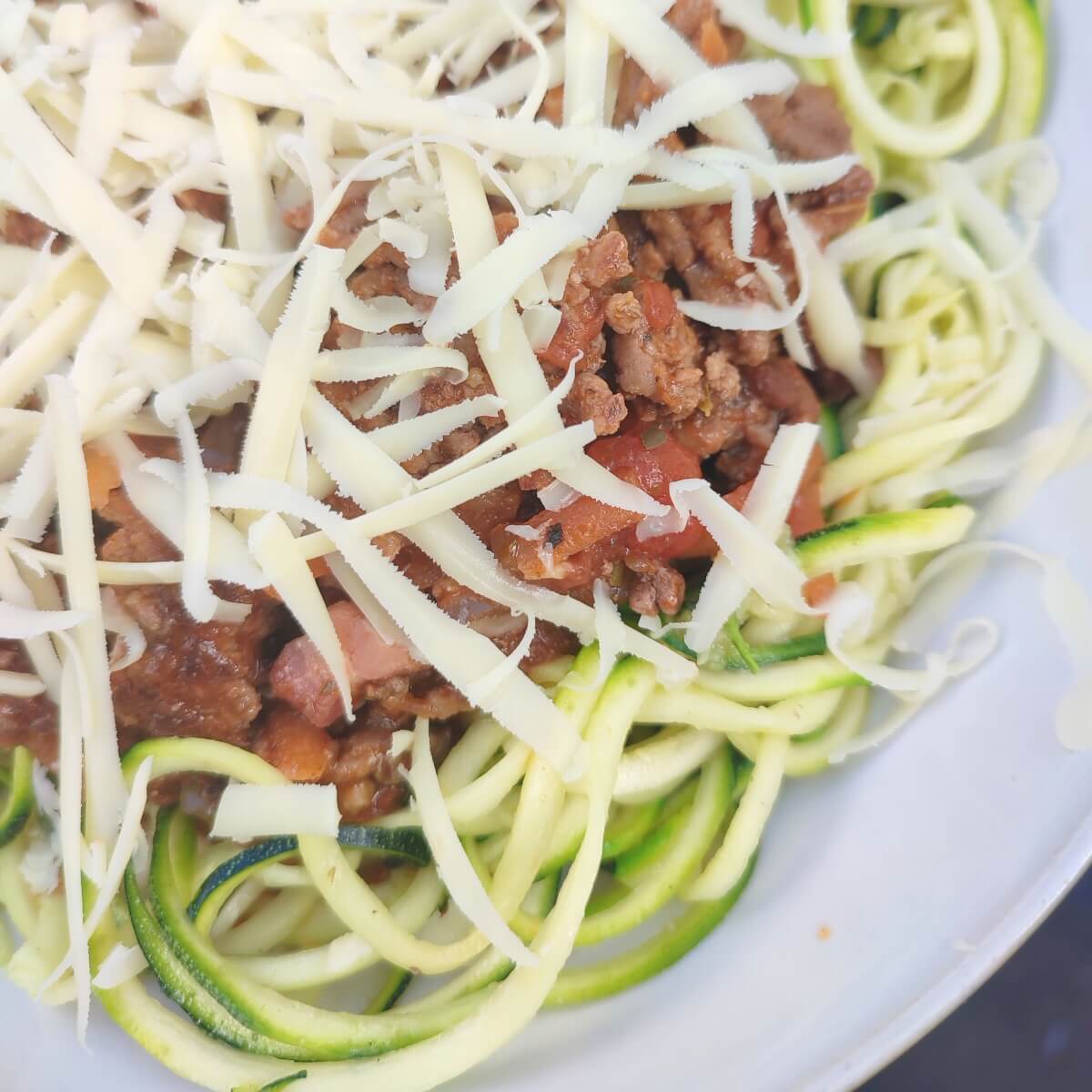 Courgetti Bolognese as a keto friendly dinner