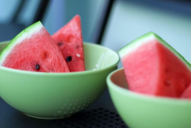 Watermelon triangles as snacks for picky eaters