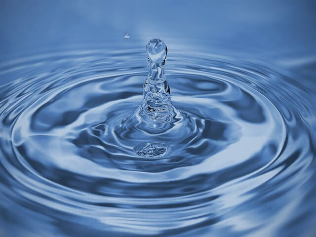 A drop of water indicating proper hydration