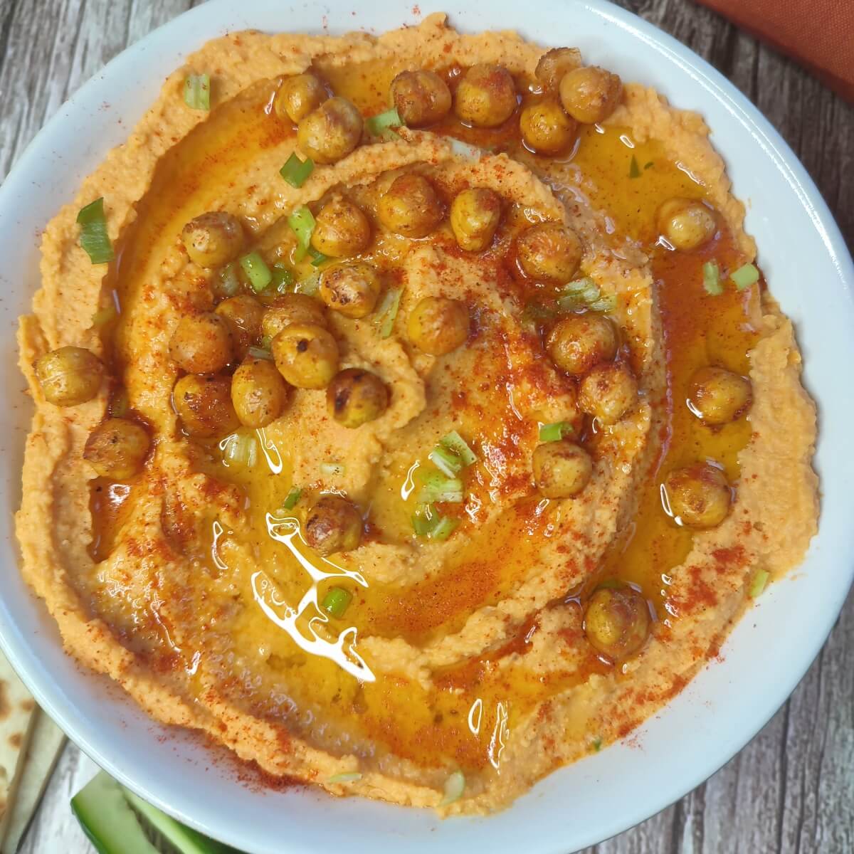 Roasted Sweet potato hummus with chickpeas