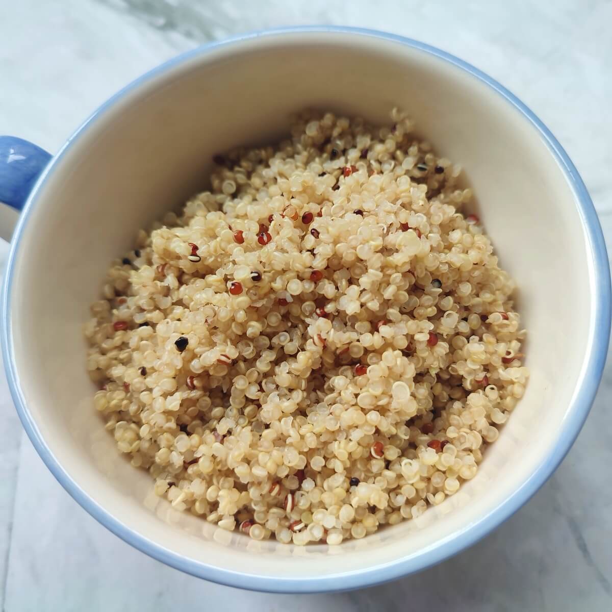 cooked quinoa in a bowl