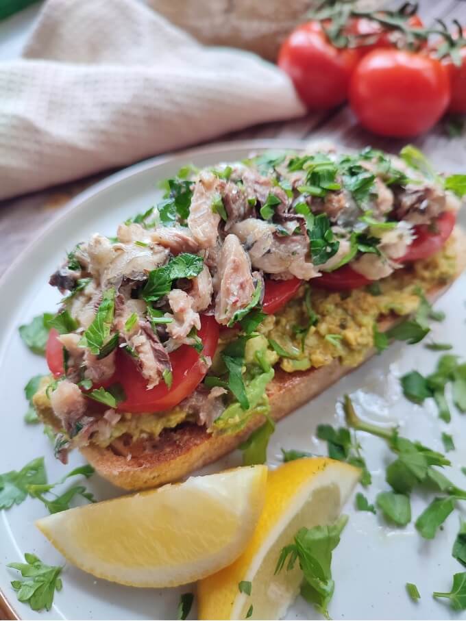 Sardines and avocado on toast