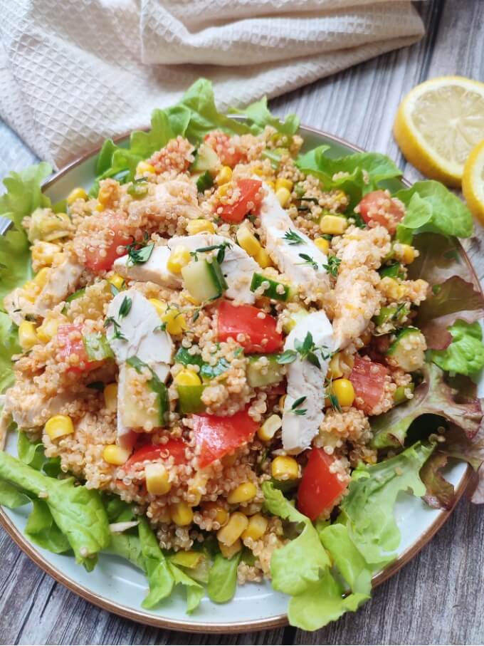 lemon quinoa chicken salad